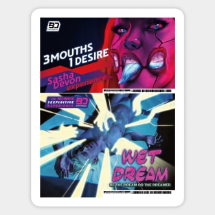 Cyberpunk 2077 ads - 3 Mouths 1 Desire - Wet dream Sticker